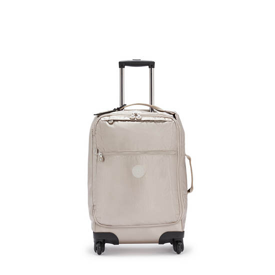 Kipling Darcey Small Metallic Carry-On Rolling Koffers Beige | België 1472IL